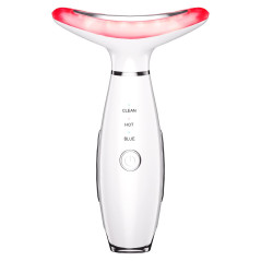 Masseur  3-en-1 pour le Visage et Cou : LED, Chaleur, Vibration