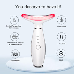 3-in-1 Beauty Massager: LED, Thermal & Vibration for Skin Care