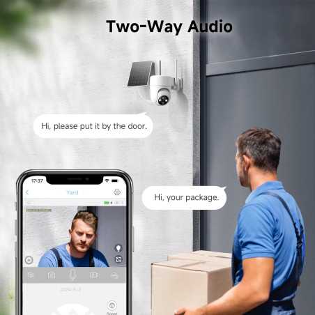 Oculview 2K Solar Security Camera: 360° View, Color Night Vision, 2-Way Audio - Wireless Peace of Mind!