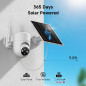 Caméras de Surveillance Solaire 2K: Sécurité Ultime, Installation Facile, Vue 360°! (Lot de 2)