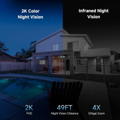 Cameras de Sécurité Solaire 2K Sans Fil - Vue 360°