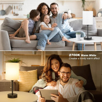 Lampe de Chevet Petite - 3 Températures, Ports USB, Noir