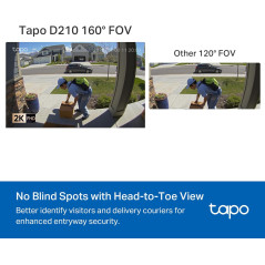 TP-Link Tapo D210: 2K Smart Video Doorbell with Night Vision & Free AI