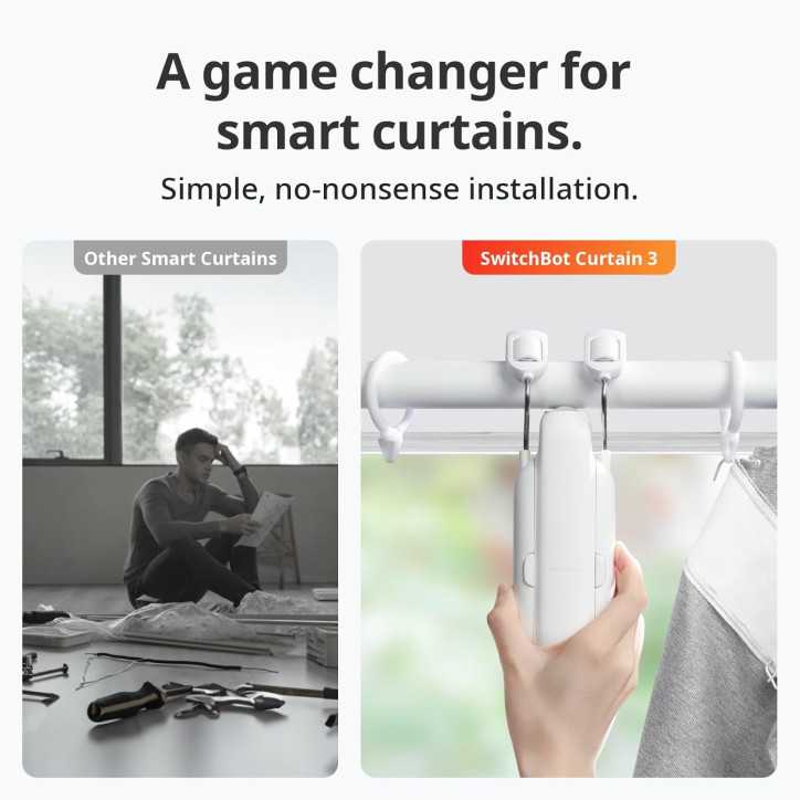 SwitchBot: Ouvre-Rideau Automatique Solaire - Contrôle Facile Alexa, Google & App! Adieu les Cordes!