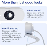 Elgato Facecam Neo : Webcam Full HD 1080p/60fps, Obturateur de Confidentialité, Correction Lumière - Pour Streaming et Appels...