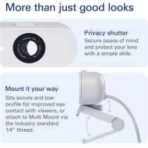 Elgato Facecam Neo : Webcam Full HD 1080p/60fps, Obturateur de Confidentialité, Correction Lumière - Pour Streaming et Appels...