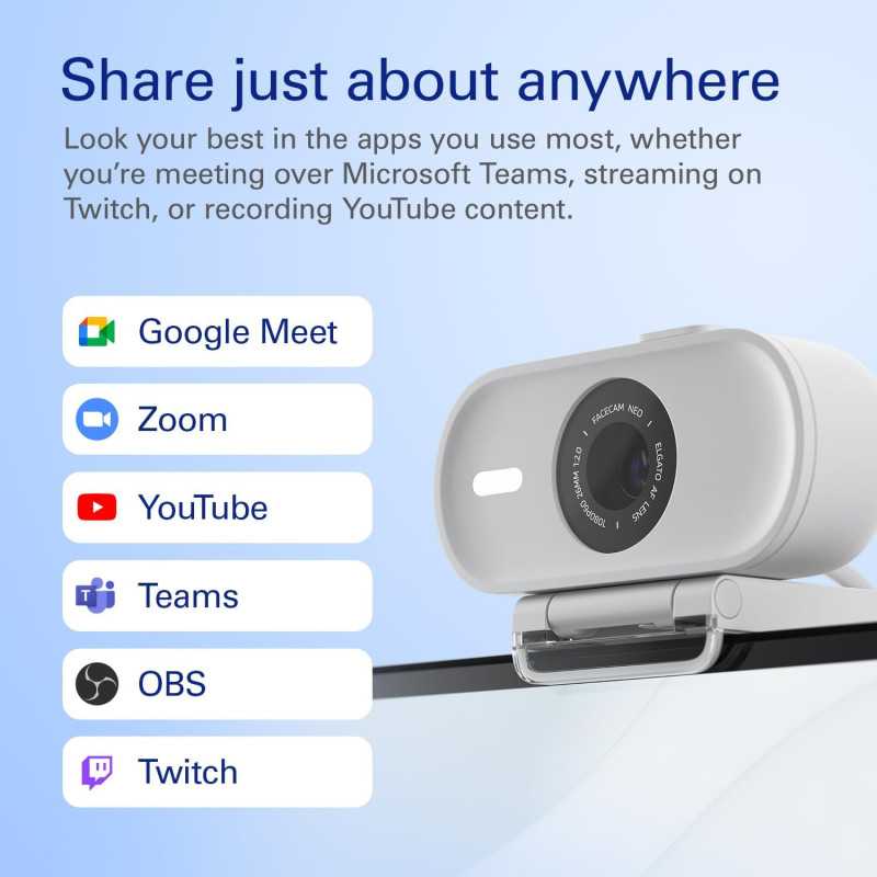 Elgato Facecam Neo : Webcam Full HD avec protection privée