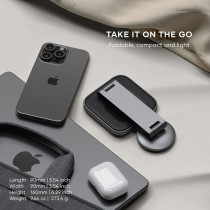 Satechi Chargeur 2-en-1 Qi2 : Recharge Rapide iPhone & AirPods - Design Pliable Idéal Voyage