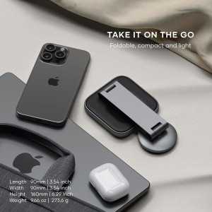 Satechi Chargeur 2-en-1 Qi2 : Recharge Rapide iPhone & AirPods - Design Pliable Idéal Voyage