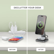 Qi2 15W Satechi 2-in-1 Wireless Charger for iPhone & AirPods Pro