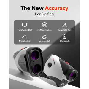 REDTIGER Golf Rangefinder: 1200 Yards, 7X Magnification, Slope & Vibration Lock - GolfVue Series 1
