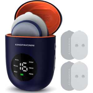 KingPavonini TENS Sans Fil : Soulagement Musculaire Portable, 6 Modes, 16 Intensités - Écran LED & Rechargeable