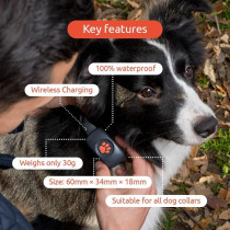 Traceur GPS pour chien - Sans frais d'abonnement (Noir)