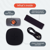 Dog GPS Tracker - No Subscription Fees | Black Pet Locator Device