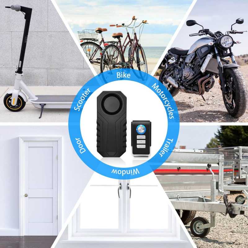 Secure Your Ride: 2Pcs Wireless Bike Alarms with 113dB Sound & IP65