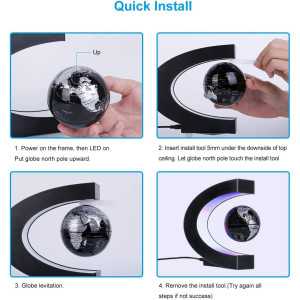 Magnetic Levitating Globe with LED Light - Cool Tech Gift for All!
