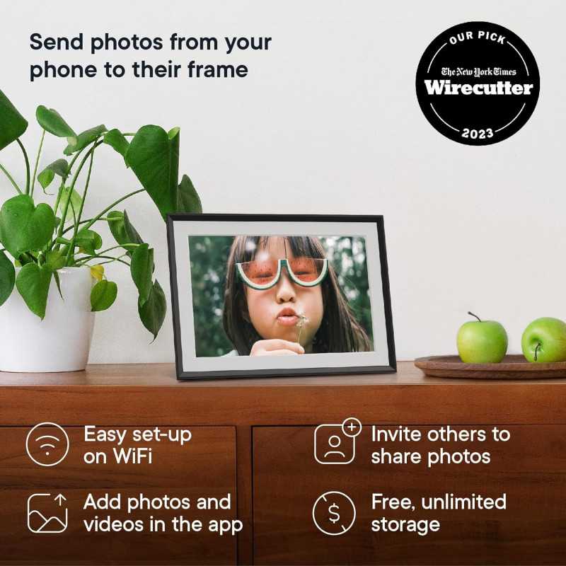 Aura 10.1 HD Digital Picture Frame - Best Gift, Easy Setup via WiFi