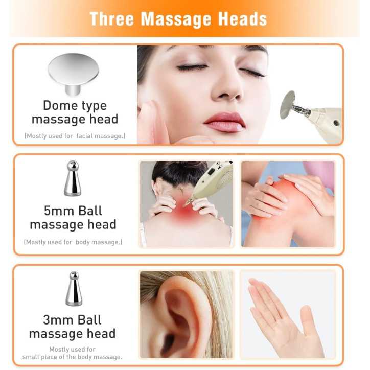 Rechargeable Acupuncture Pen: Electric Acupoint Finder with 3 Heads for Pain Relief & Therapy