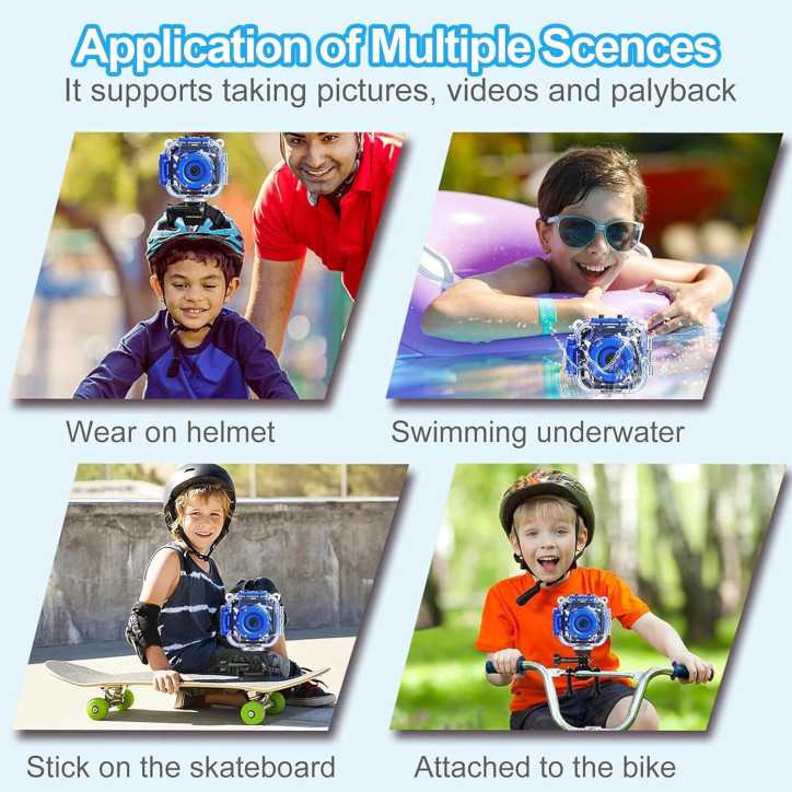 PROGRACE Kids Waterproof Action Camera: HD Video, Fun Games, Perfect Gift for Adventurous Boys!