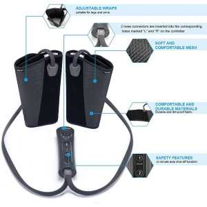 CINCOM Masseur de Jambes à Compression dAir : Soulagement Douleur, Circulation Améliorée, 2 Modes & 3 Intensités