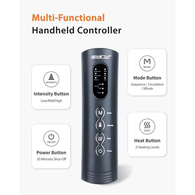 Massager de Jambes CINCOM : Chaleur et Compression pour Soulagement
