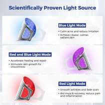 Masque LED Thérapie Lumière Rouge : Anti-Acné & Rides