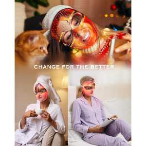 NEWKEY LED Face Mask: Red & Blue Light Therapy - Wrinkle & Acne Treatment at Home!