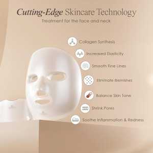 Masque LED Visage & Cou LightAura Plus : Rajeunissement, Anti-Âge, 7 Couleurs pour une Peau Éclatante