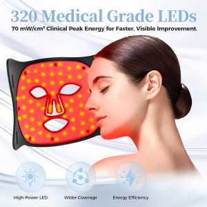Red Light Therapy Mask - Medical-Grade LED Face Mask for Anti-Aging, Acne & Skin Rejuvenation