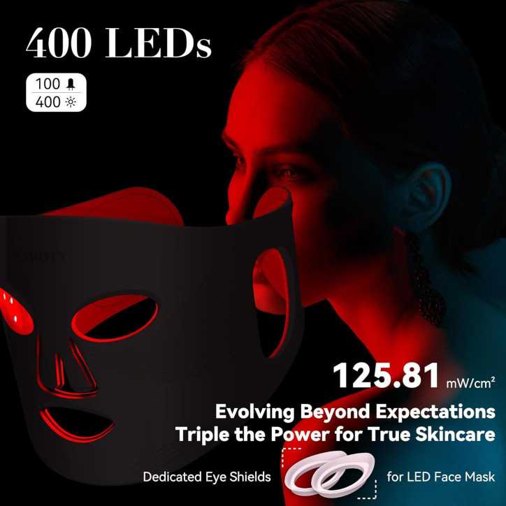 Masque LED Visage Anti-Âge : 4 Modes de Lumière, Rajeunissement à Domicile Masque LED Visage Anti-Âge : 4 Modes de Lumière, Rajeunissement à Domicile