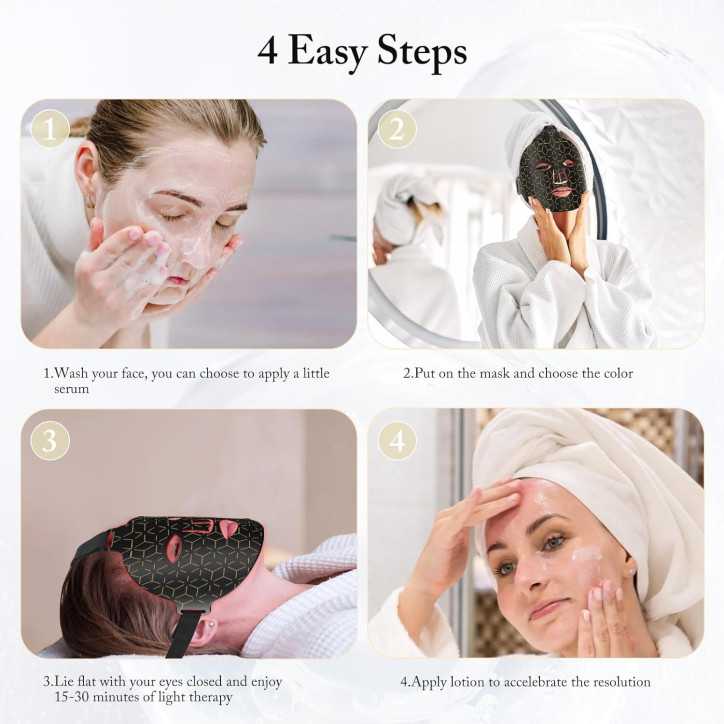 Masque LED Thérapeutique Anti-Âge : Rajeunissement à Domicile, 7 Modes, Infrarouge 850nm