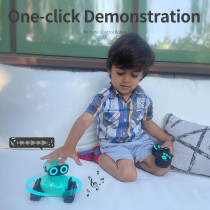GILOBABY Remote Control Robot Toy — LED eyes, dance moves, music & flexible arms, perfect birthday gift in blue!
