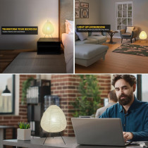 Akari Style Rice Paper Lamp: Dimmable Japanese Lantern for Cozy Japandi Home Decor