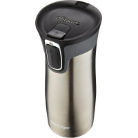 Contigo West Loop 16oz Travel Mug — Stainless steel with AUTOSEAL lid in sleek black for spill-free sipping!