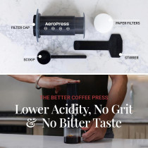 AeroPress Original Coffee Maker — 3-in-1 brew: French press, espresso & full-bodied coffee, portable & grit-free!