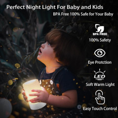 Veilleuse LED Tactile Rechargeable pour Bébé et Adultes