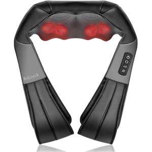 Nekteck Shiatsu Massager — Deep tissue 3D kneading pillow with heat for neck & back muscle pain relief!