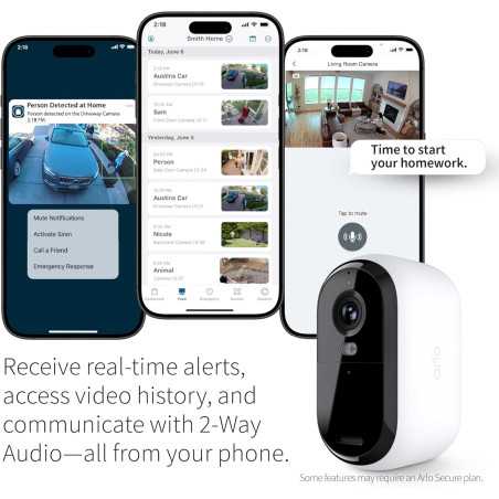 Arlo 2K Wireless Security Camera 2-Pack: See Everything, Day & Night! Indoor/Outdoor, 2-Way Audio