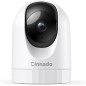 Caméra Intérieure 2K 360° Cinnado : Surveillance WiFi, Audio Bidirectionnel, Vision Nocturne, Compatible Alexa & Google
