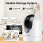 Caméra Intérieure 2K 360° Cinnado : Surveillance WiFi, Audio Bidirectionnel, Vision Nocturne, Compatible Alexa & Google