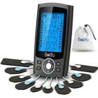 Belifu TENS/EMS : Soulagement Douleur Musculaire, 24 Modes, 10 Électrodes + Sac – Votre Kiné à Domicile!