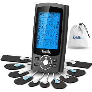 Belifu TENS/EMS : Soulagement Douleur Musculaire, 24 Modes, 10 Électrodes + Sac – Votre Kiné à Domicile!