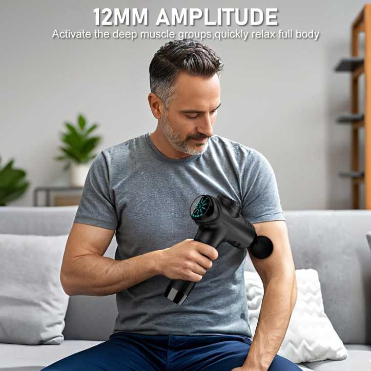 RAEMAO Massage Gun: Deep Tissue Relief with 8 Heads & 10 Speeds - Perfect for Athletes!