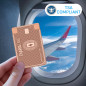 AquaVault ChargeCard: Slim Wallet Powerbank - Rose Gold, Fast Charge, Universal USB-C/Micro-USB