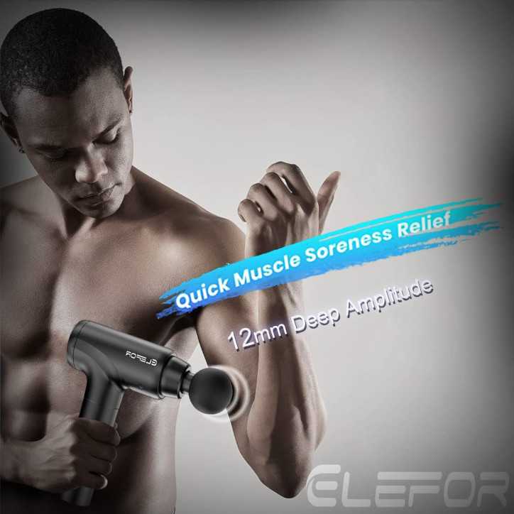 Elefor Massage Gun: Deep Tissue Relief for Athletes - 8 Heads, 20 Speeds - Matte Black Elefor Massage Gun: Deep Tissue Relief for Athletes - 8 Heads, 20 Speeds - Matte Black