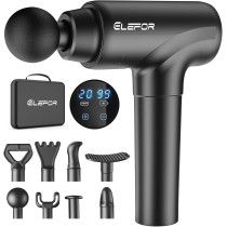 Elefor Massage Gun: Deep Tissue Relief for Athletes - 8 Heads, 20 Speeds - Matte Black