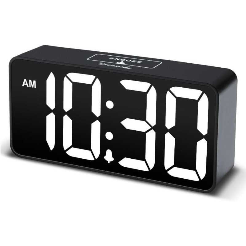 DreamSky Small Digital Alarm Clock with Large Display & USB Charging
