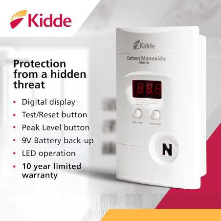 Kidde Carbon Monoxide Detector Plug-In with Battery Backup & LED Display