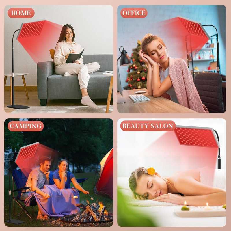 Red Light Therapy Panel with Stand - 660nm & 850nm LED for Face & Body