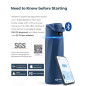 Bouteille deau intelligente BOOST 24oz: Hydratation suivie avec appli, acier inoxydable, bleu Bouteille deau intelligente BOOST 24oz: Hydratation suivie avec appli, acier inoxydable, bleu